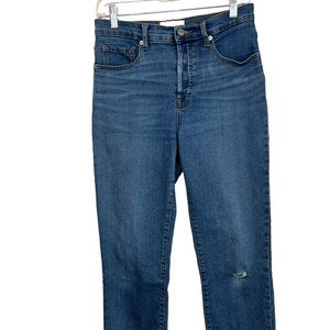 Everlane Cigarette Jeans High Rise Size 29 Button Fly Medium Wash Straight Leg